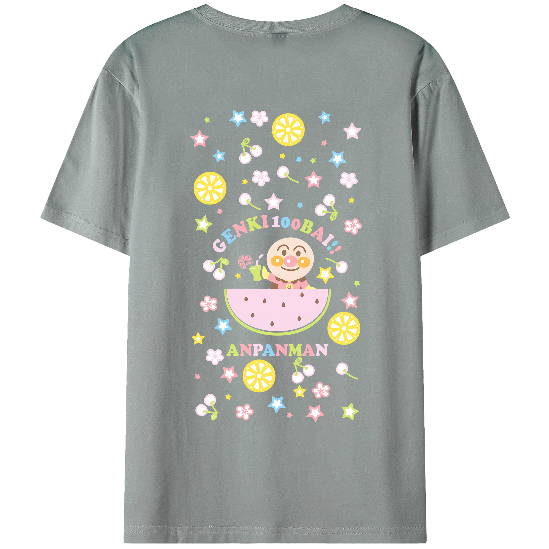 （画像用） アンパンマン Anpanman 綿100％ メンズ半袖Tシャツ（バックプリント） 通気性